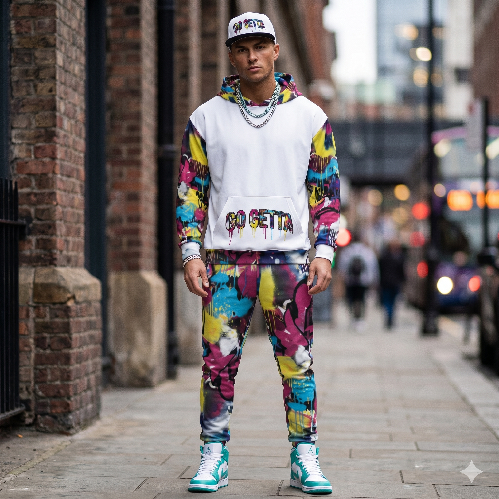 GO GETTA Streetwear Hoodie – Graffiti Trim Edition Hoodie